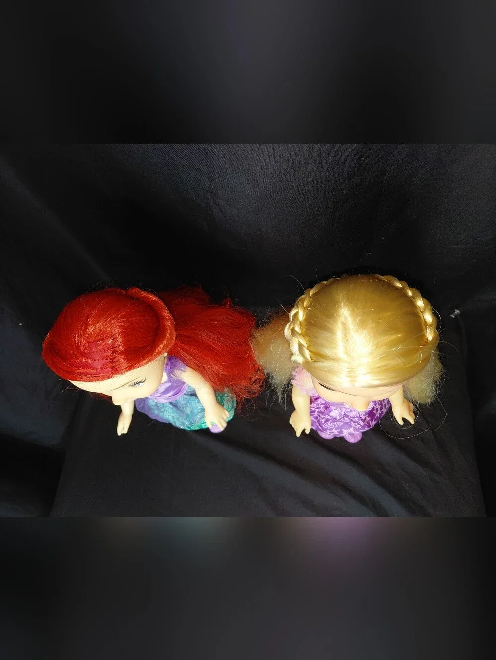 Disney Ariel Red & Rapunzel Blonde Purple Dress Dolls